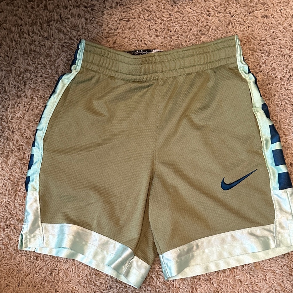 Nike Boys Olive and Light Blue Shorts